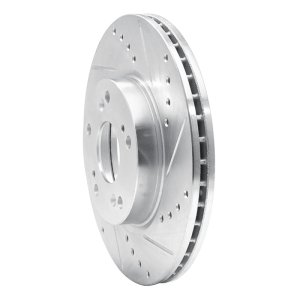 Acura ILX Brake Rotor (1) - Front Right - R1 Concepts - Drilled & Slotted - Silver - `03-`17